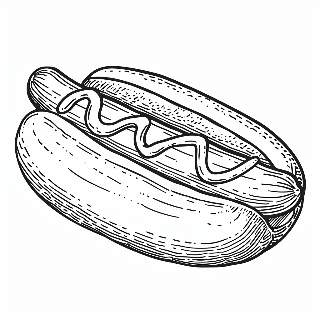 Coloring Page Toddler Hotdog Cartoon