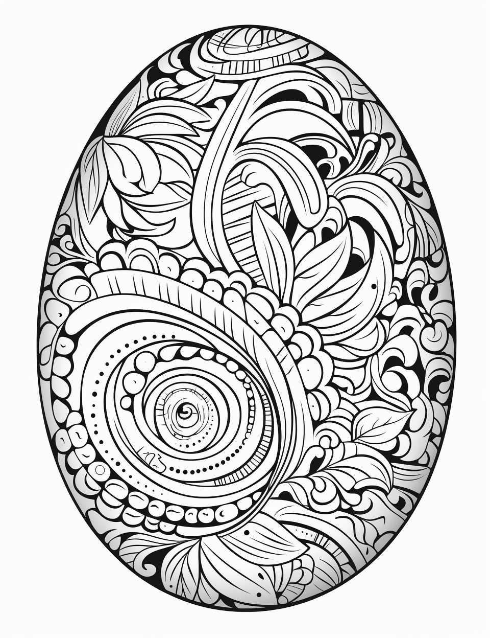 Easter Egg Cartoon Coloring Pages