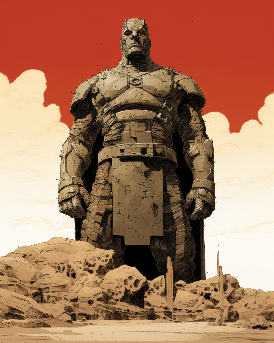 Colossus in desert art Mike Mignola