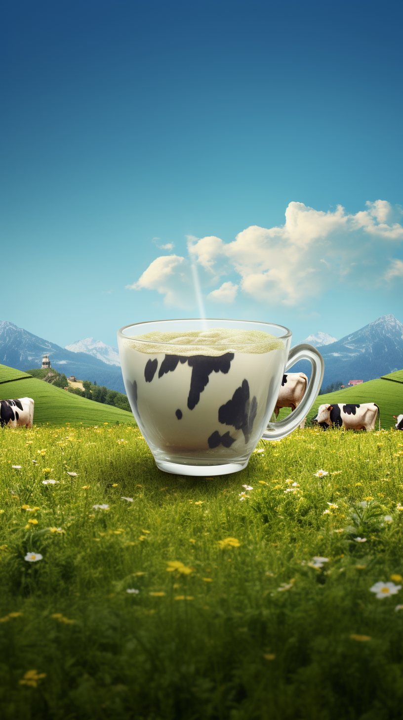 Colostrum cup with farm cows