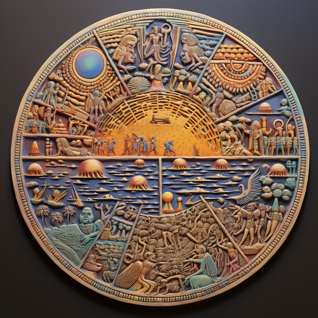 Artistic colourful clay tablet of the world  ?