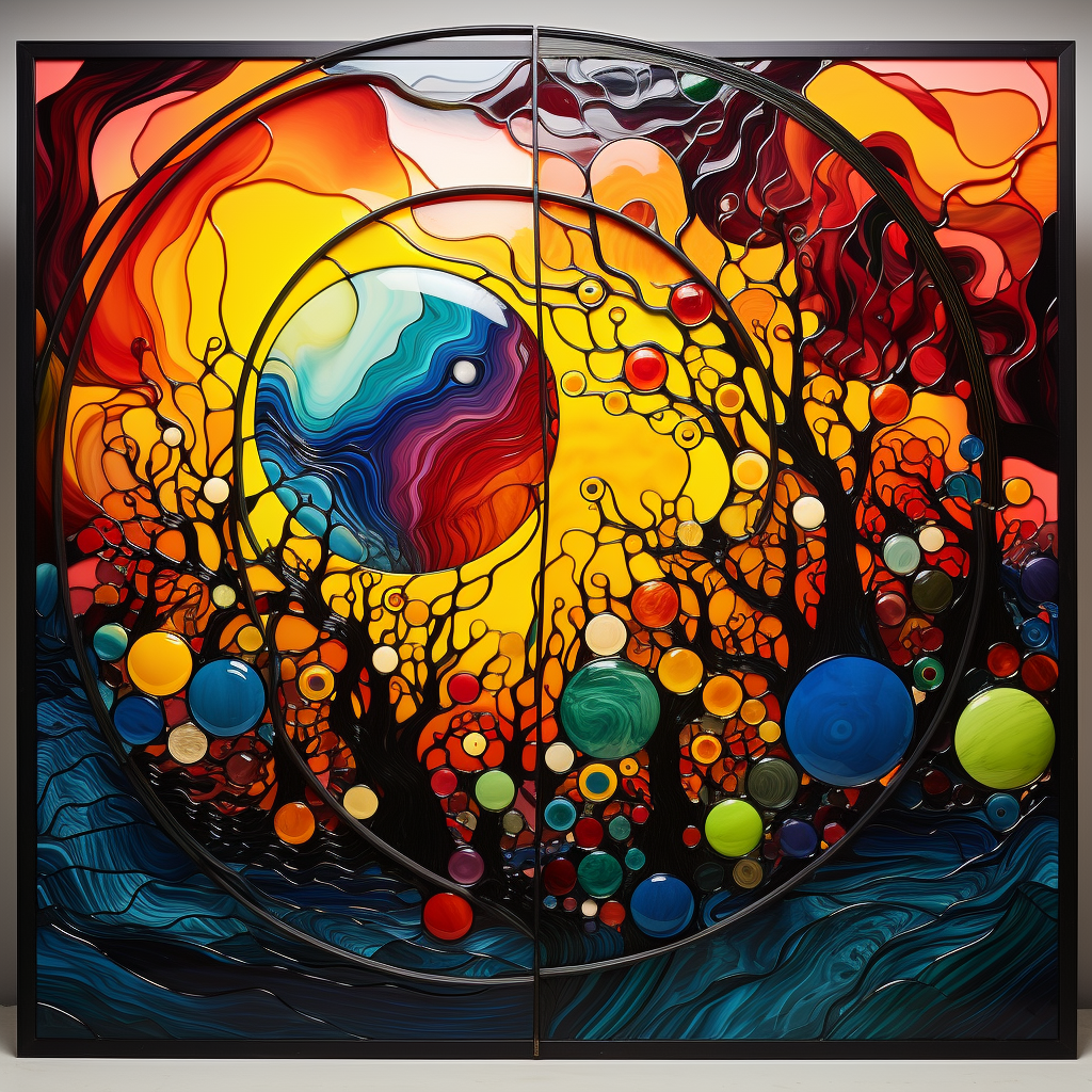 Beautiful glass panel art creation