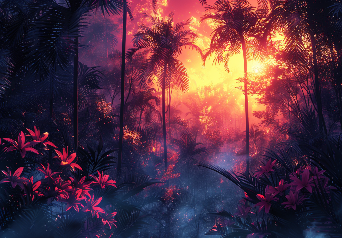 Vibrant Jungle Punk Background