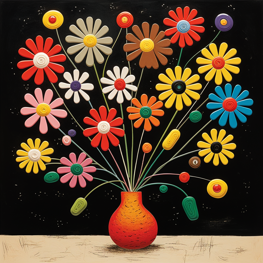 Exquisite Imagined Zinnias by Joan Miró