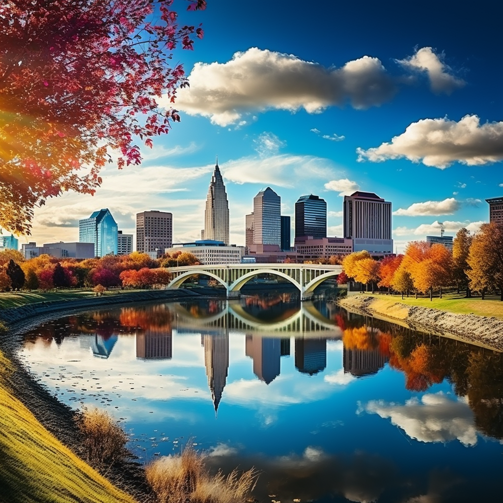 Beautiful view of Columbus Ohio skyline