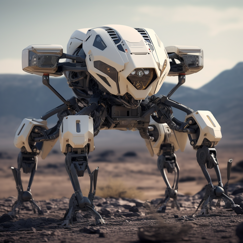 Bipedal combat drone by Ordinary Technology