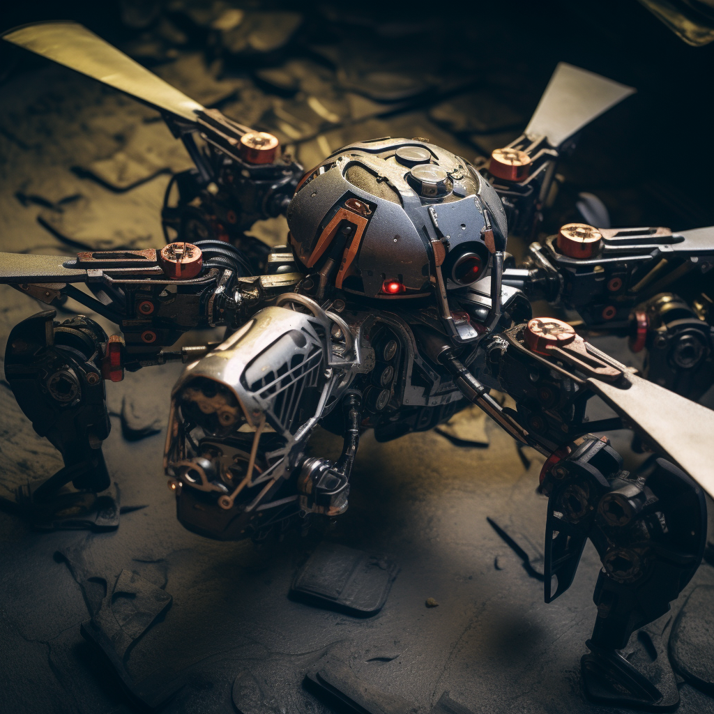 Detailed Combat Drone Image for Sci-Fi Enthusiasts