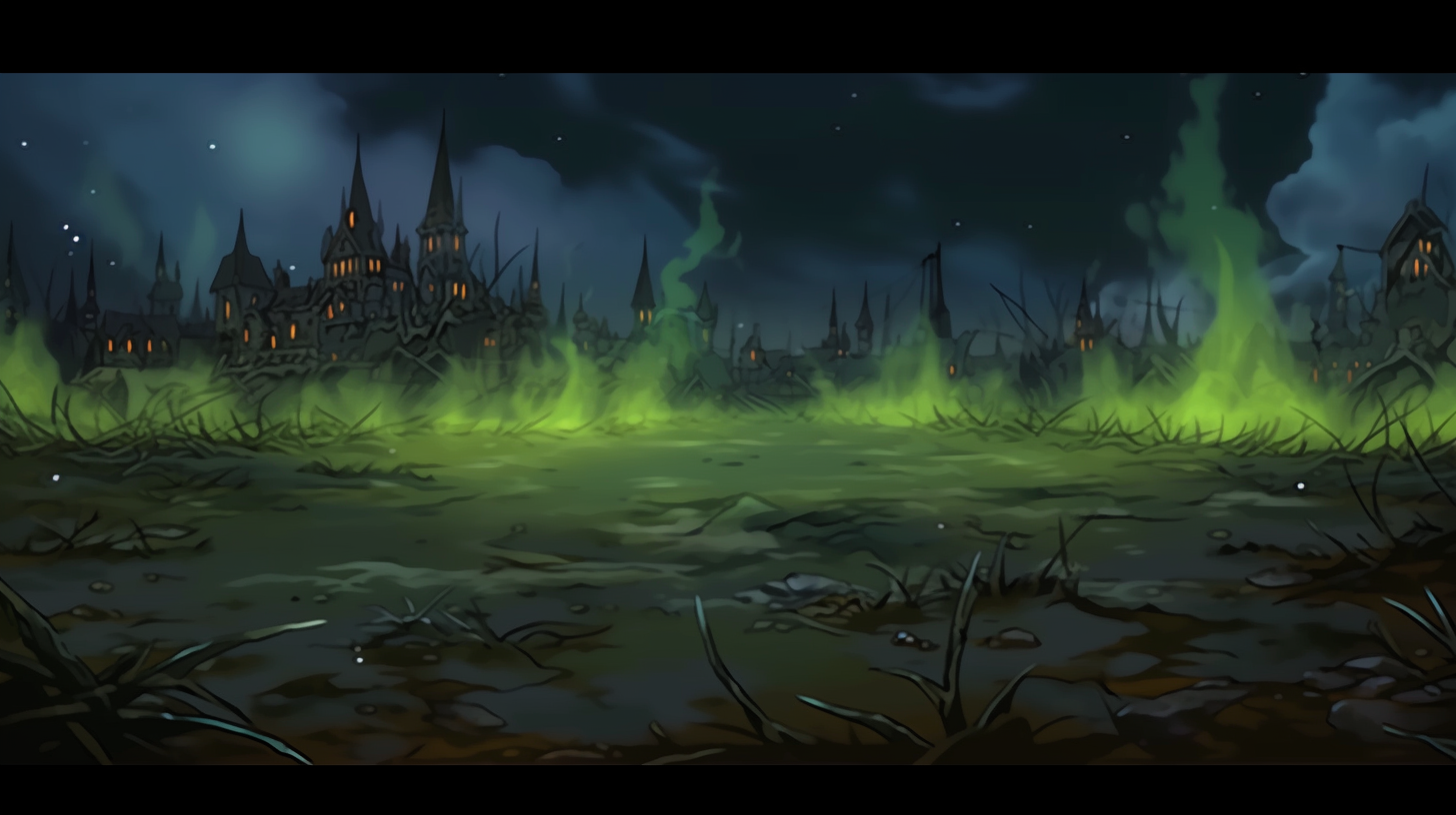 Combat background perspective view high horizon medieval town