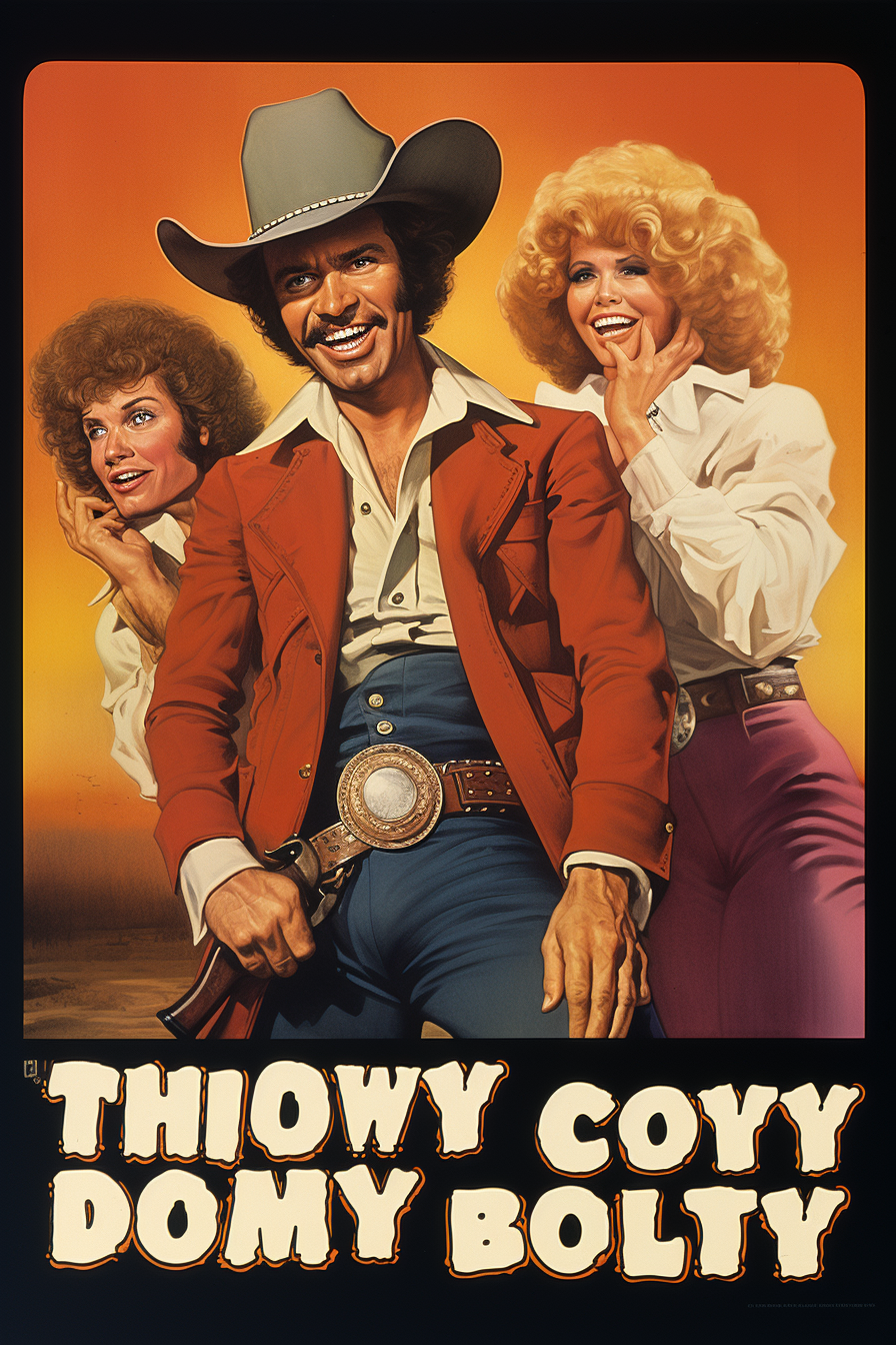 Vintage comedy cowboy movie poster