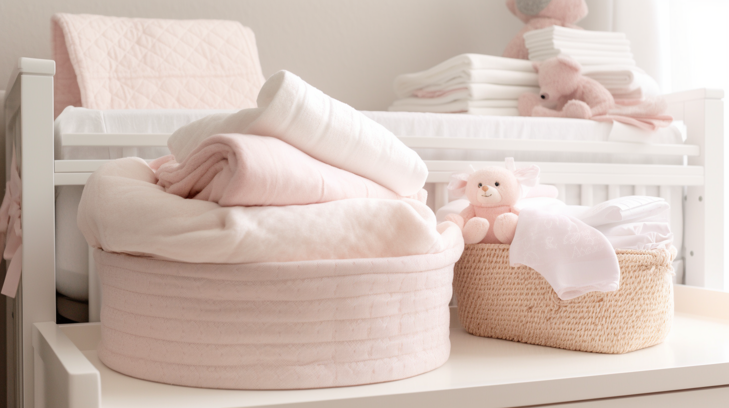 Comfortable baby nursery with gauze supplies