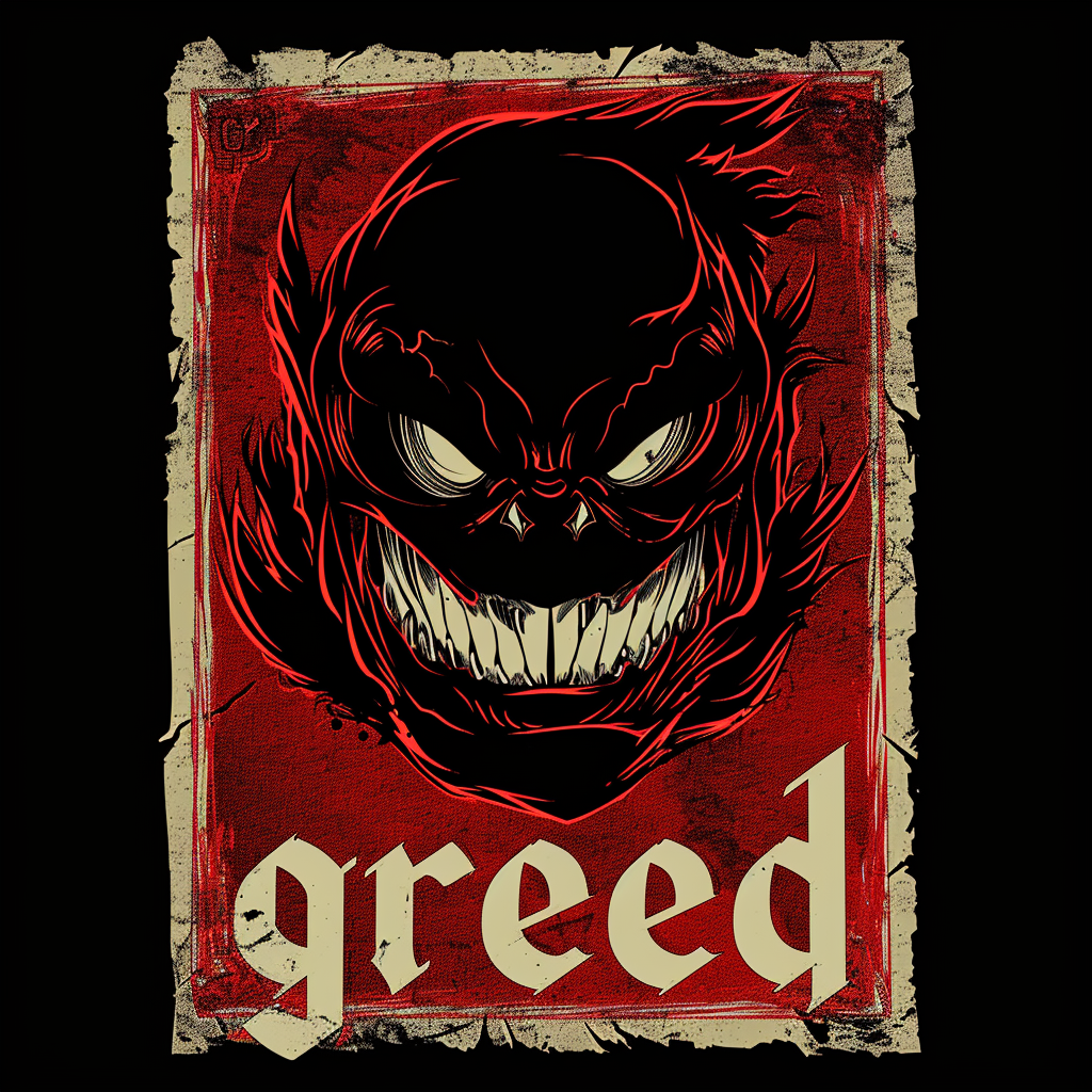 Comic Book Black Greed Cinematic Poster