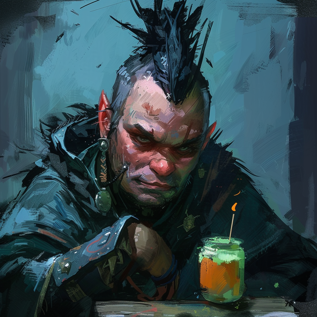 Comical fantasy sellsword hungry sketch digital painting comic book