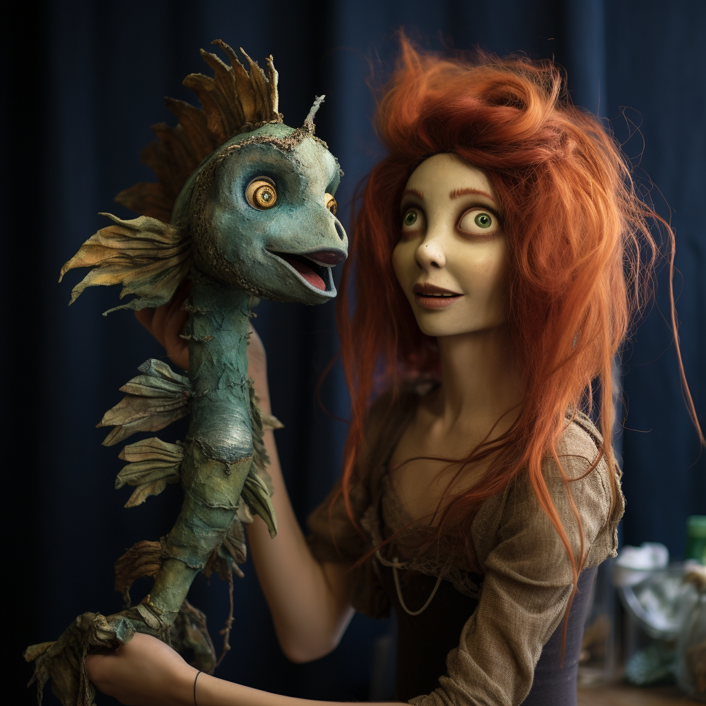 Comical mermaid puppet photo