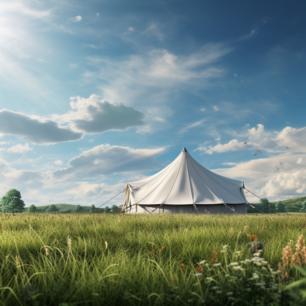 Commercial tent on grass