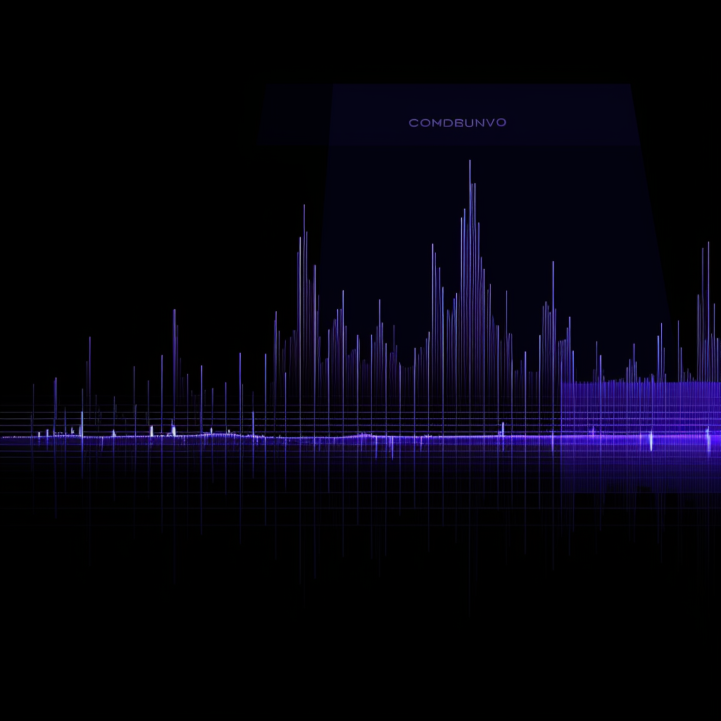 Retro audio waveform in cyberpunk style