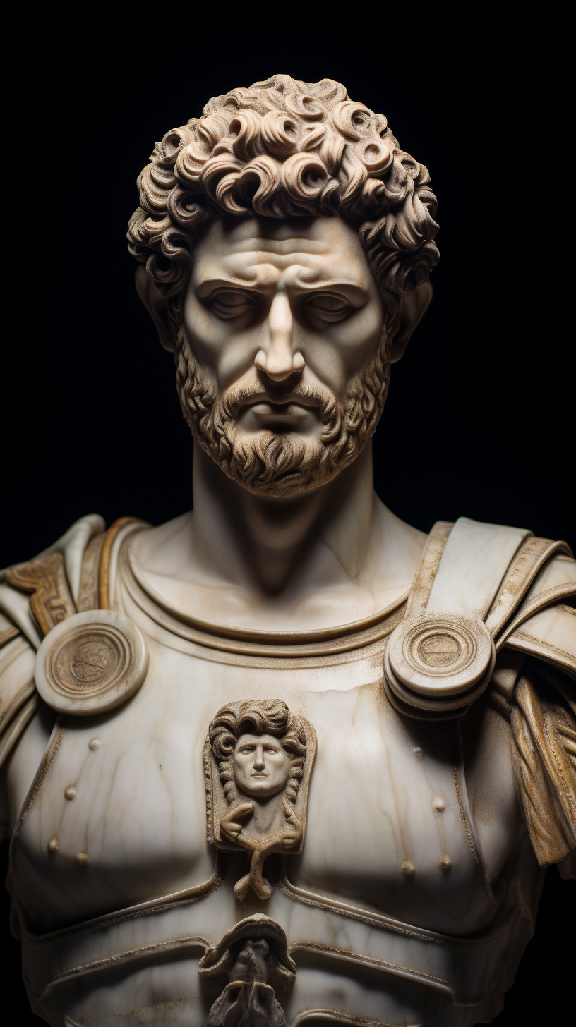 Portrait of Commodus, Roman Emperor during a time of corruption