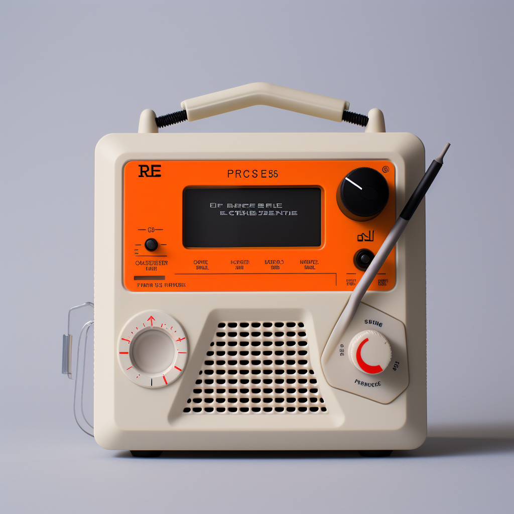 Emergency camping radio by Teenage Engineering and Offwhite