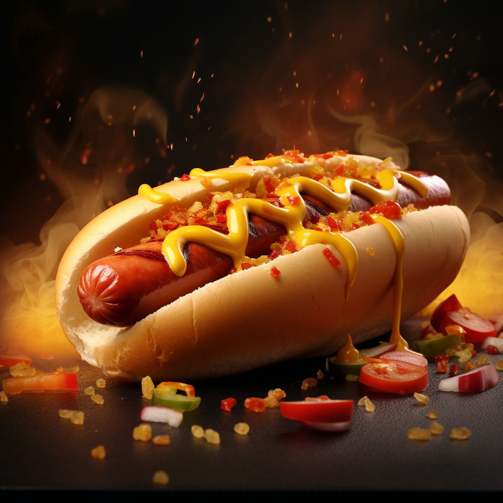 Tasty hotdogs being served on a grilled bun