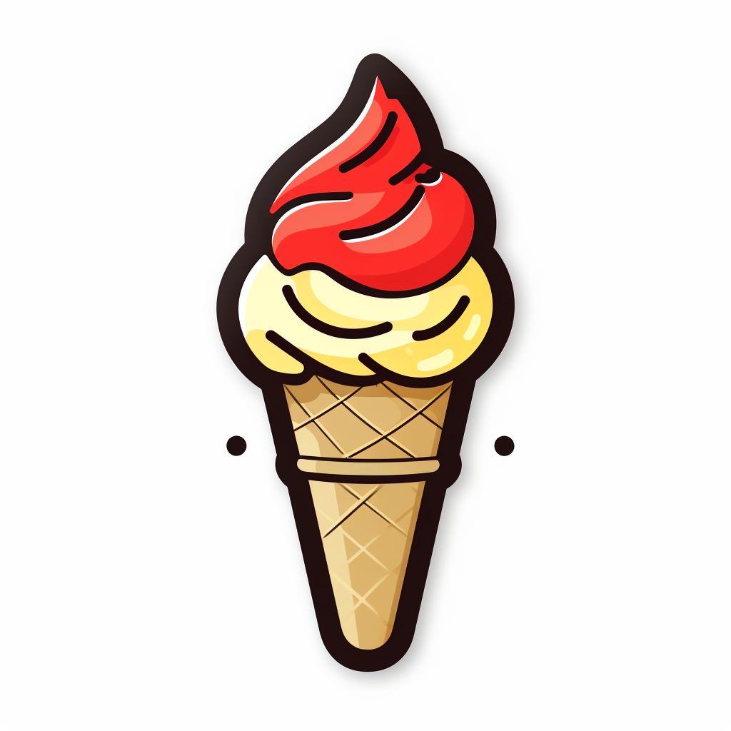 Cute stick ice cream with lightning bolt logo