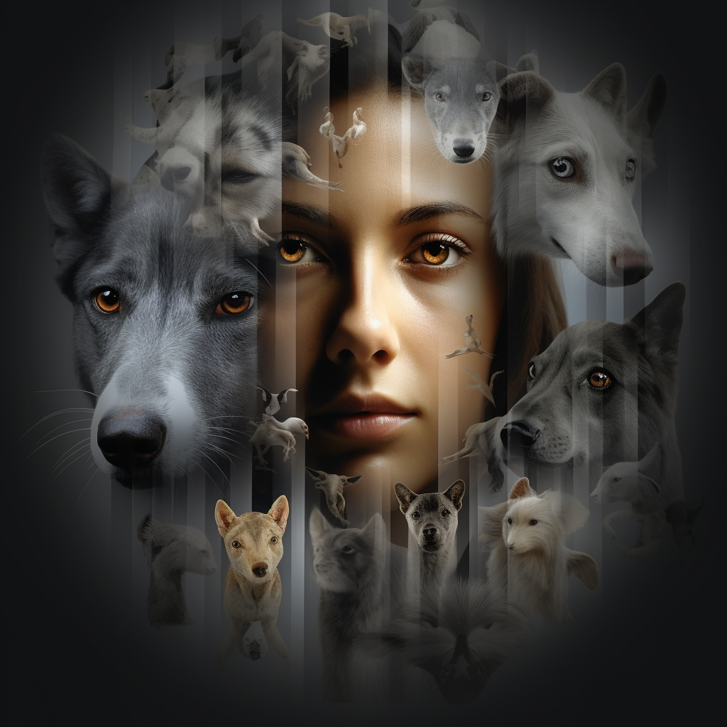 Image depicting complex emotions of human and animal