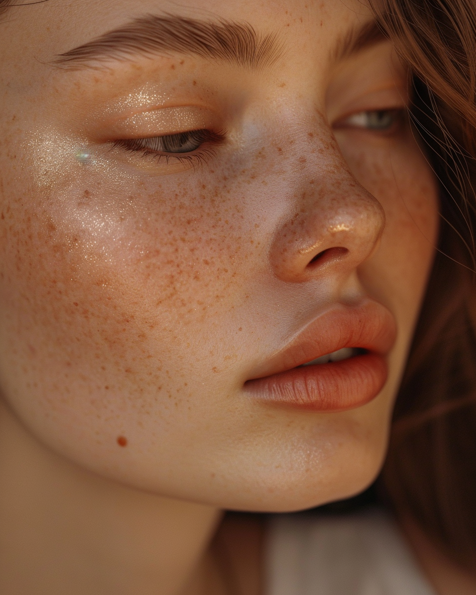 Gorgeous woman with freckles