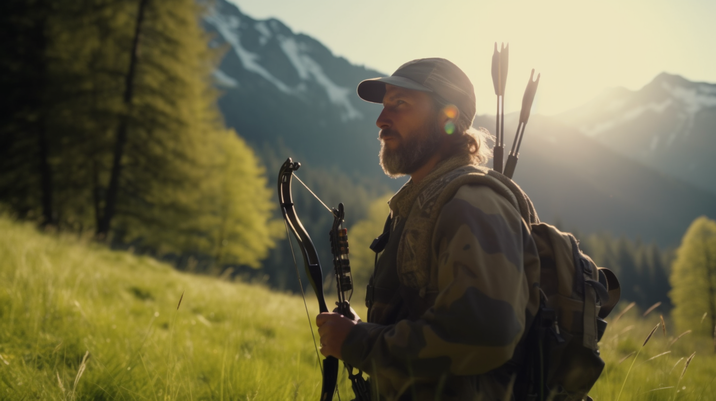 Compound Bow Hunter in German Alps