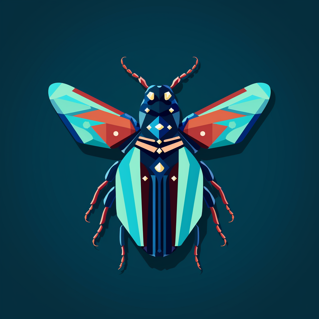 Computer bug symbol in vector drawing