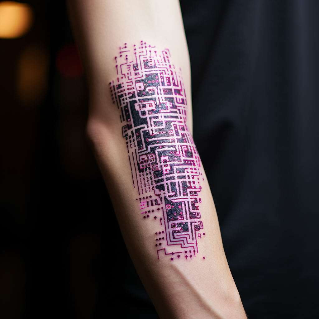 Computer code tattoo design