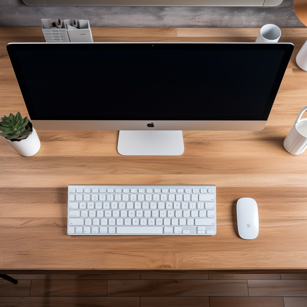 Full view of computer keyboard on desk