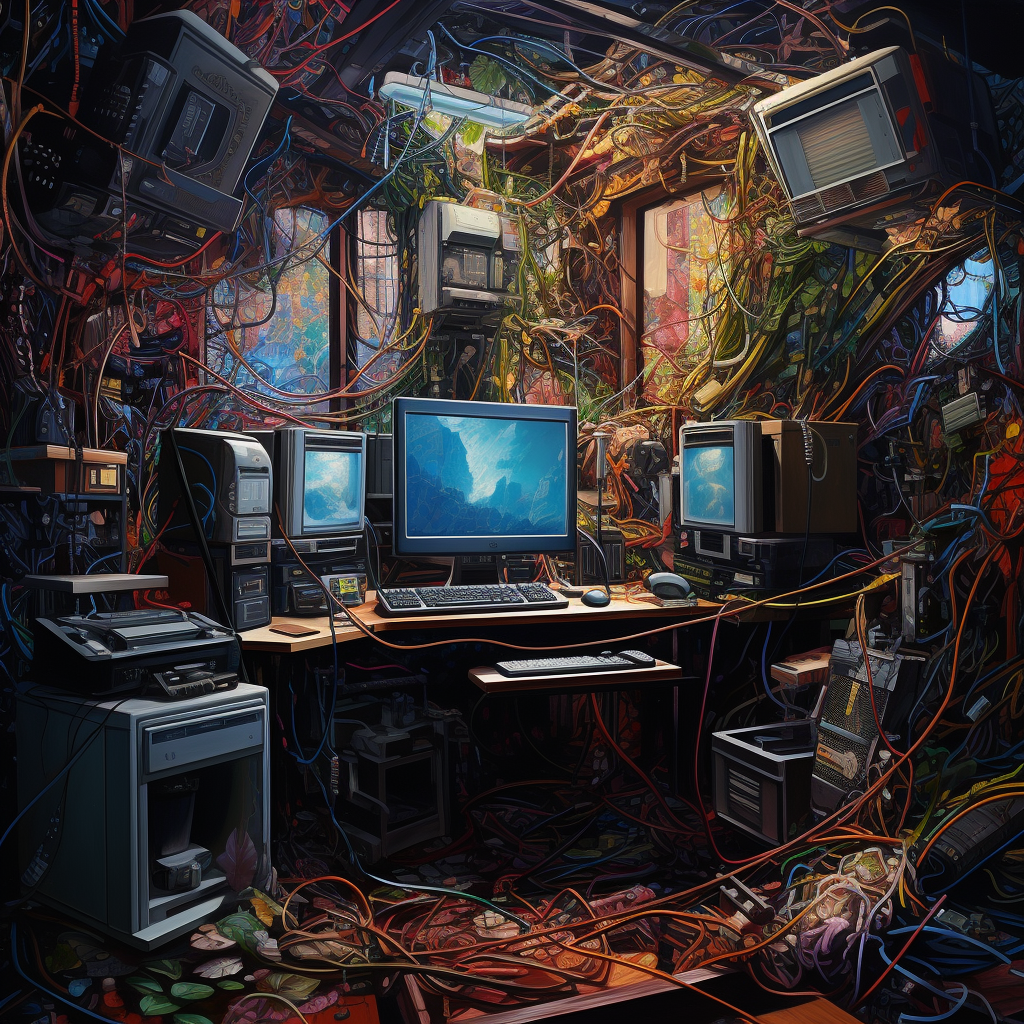 Realistic interior of computer's mind