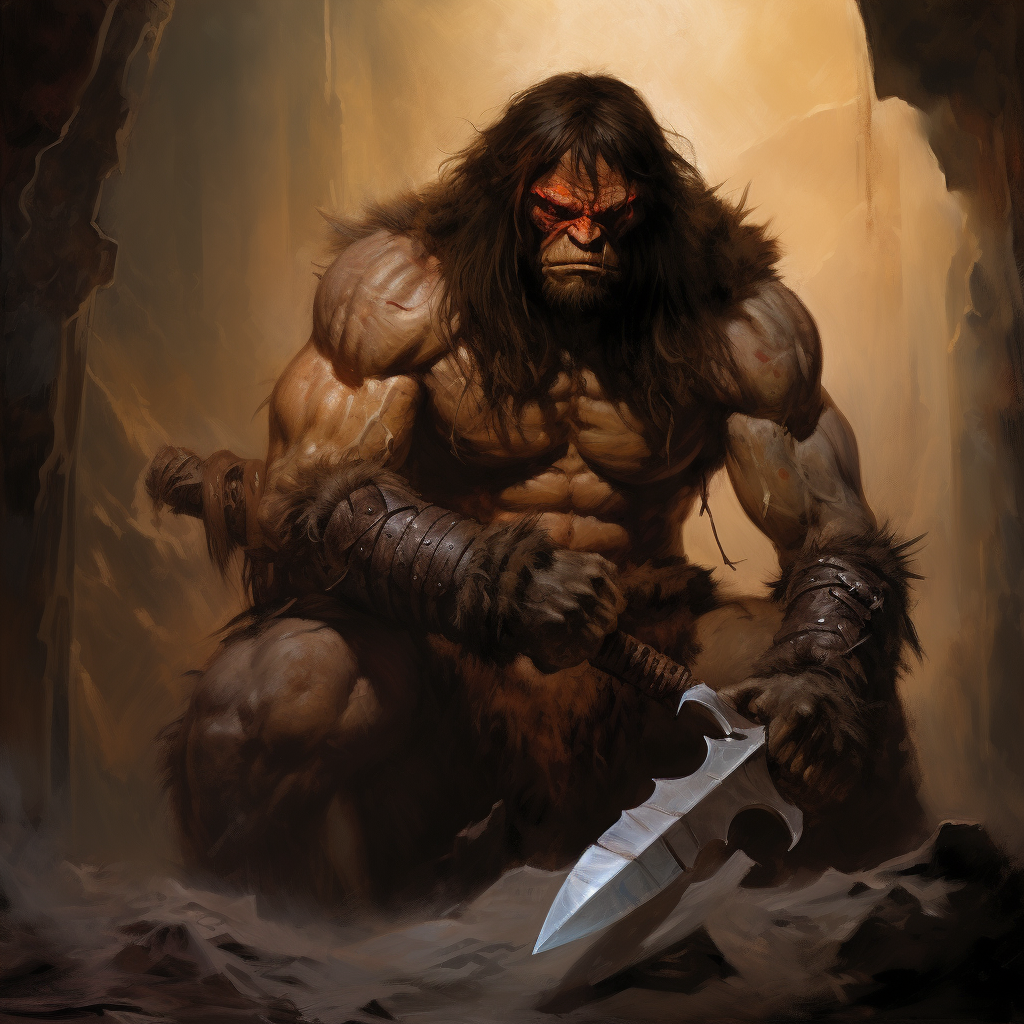 Conan the Barbarian Bugbear with Glaive in Shadows