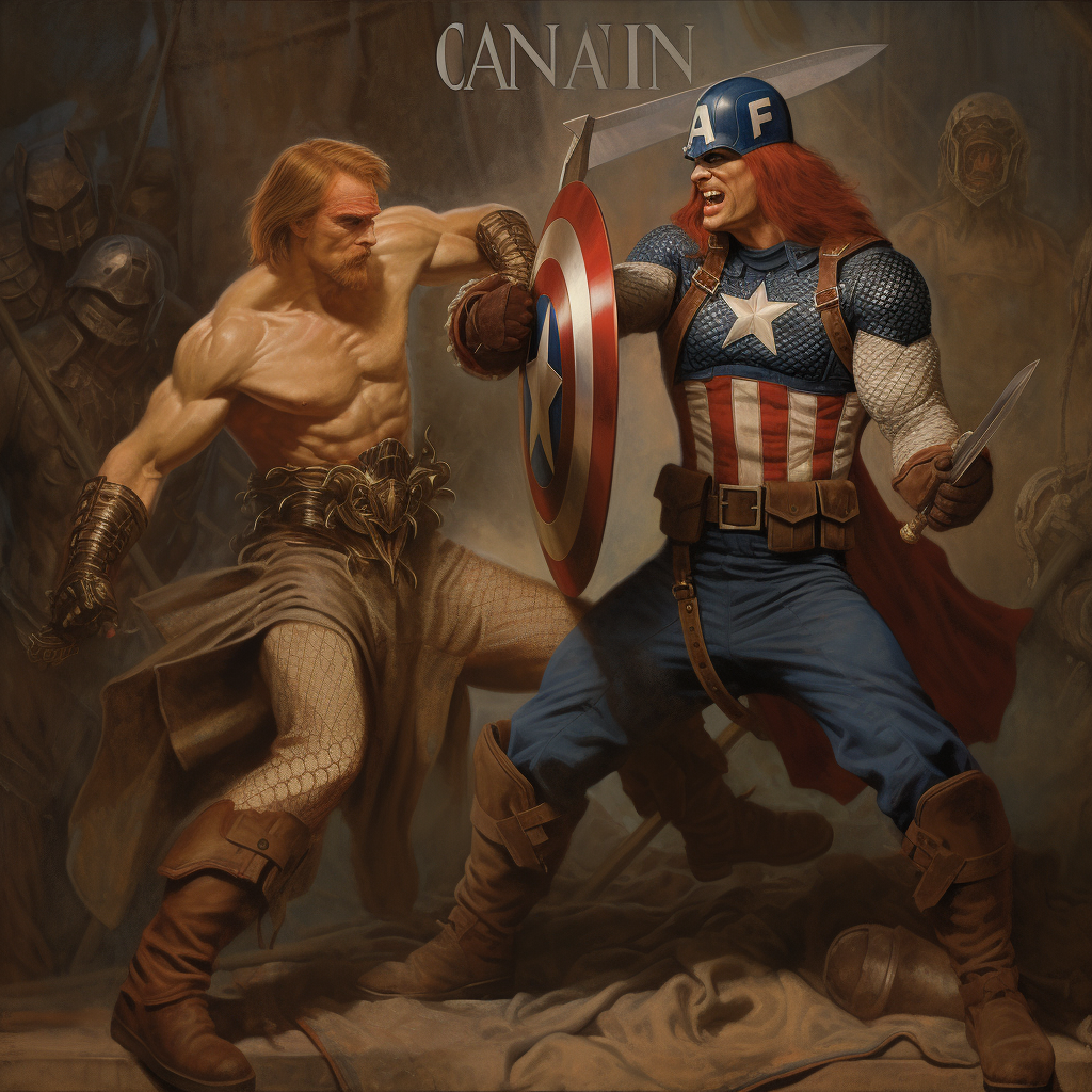 Conan Fighting Captain America Image