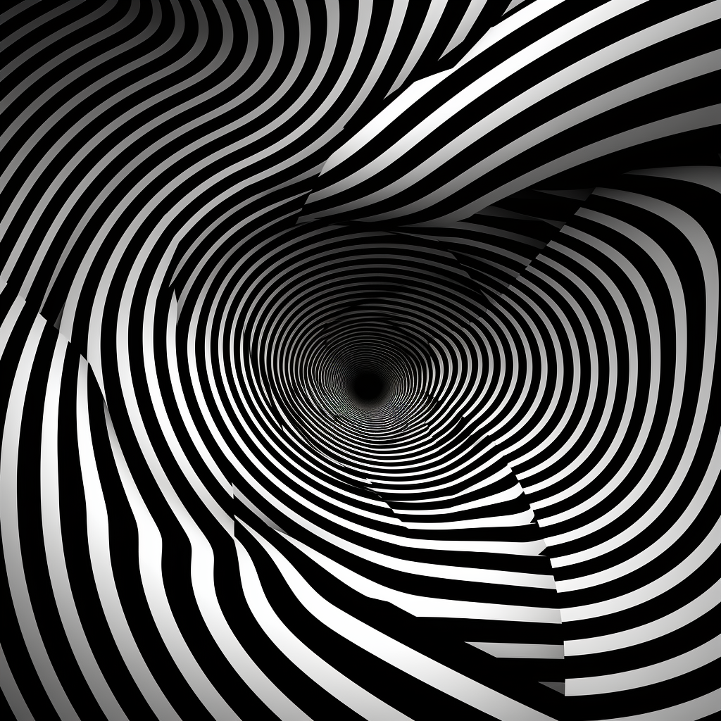 Abstract black and white concentric circles