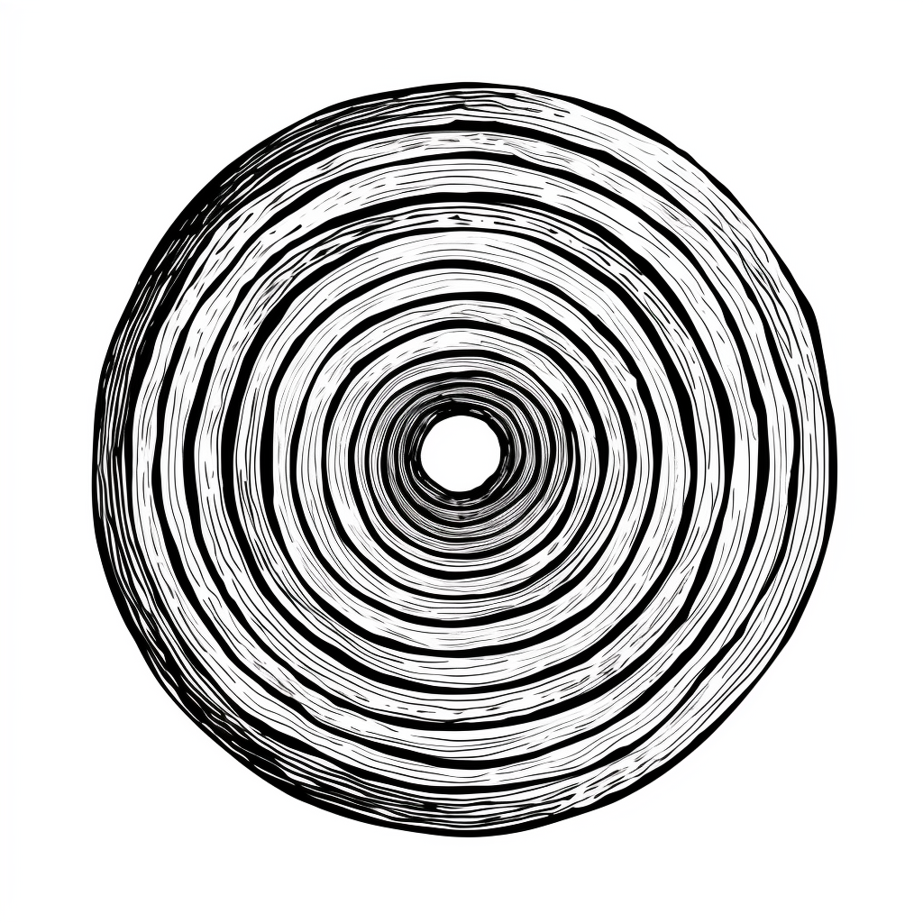 Hand-drawn sketch of concentric circular rings