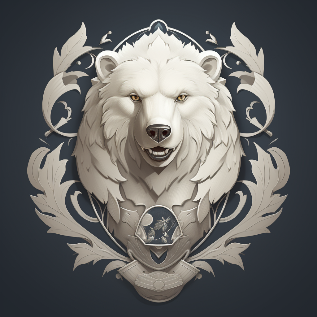 Concept Art Coat of Arms Stylized Logo White Bear