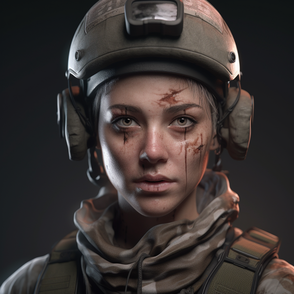 Hyper realistic soldier concept character image