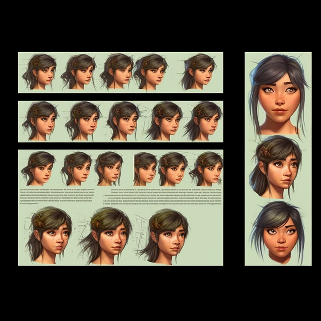 Young fair-skinned woman concept art