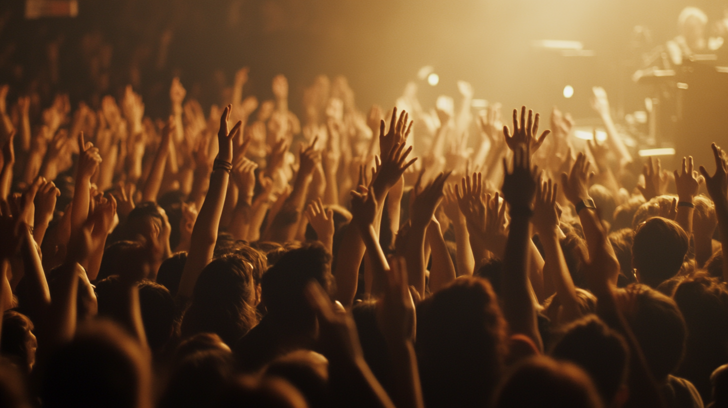 Concert with colorful wristbands