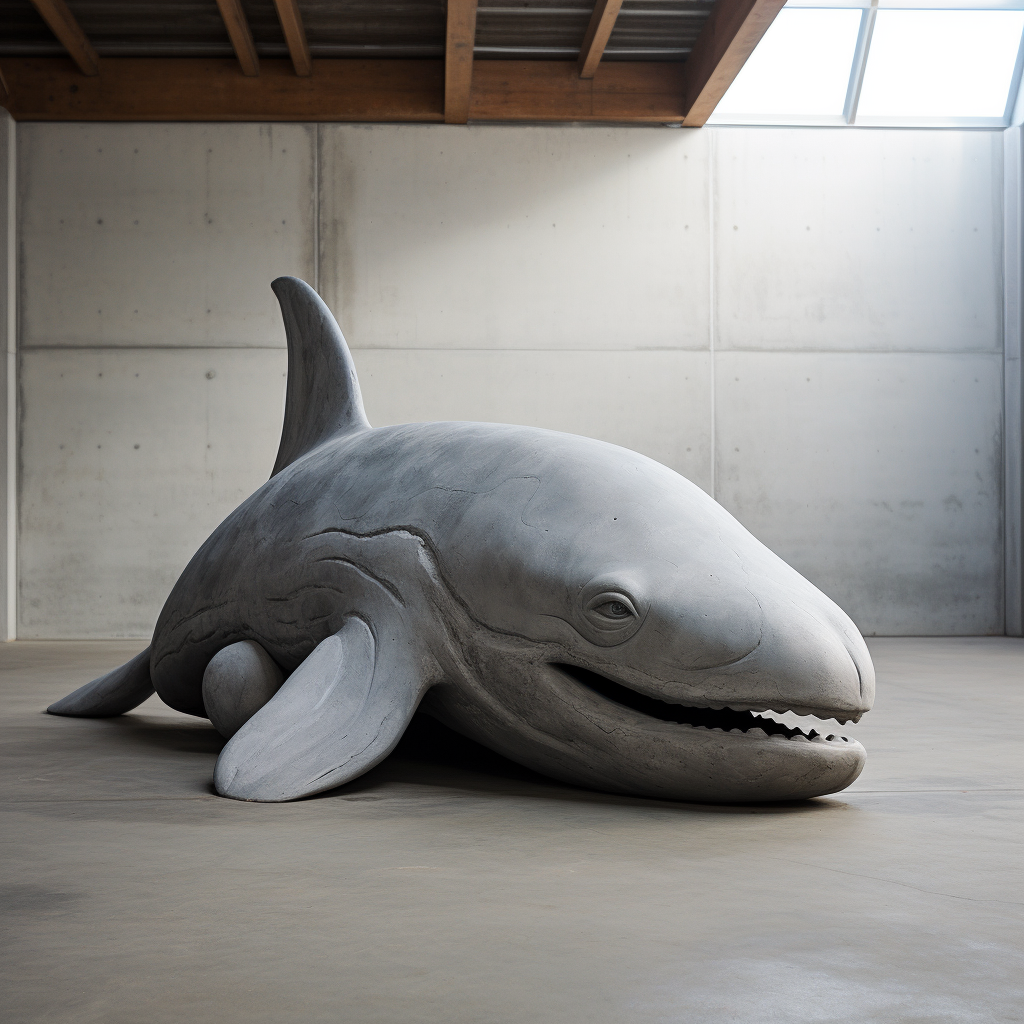 Beluga sculpture in concrete