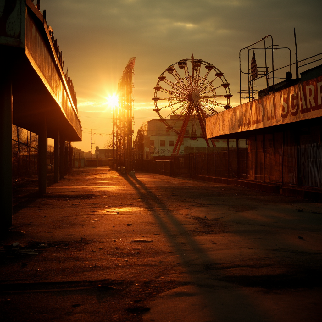 Eerie golden hour at Coney Island