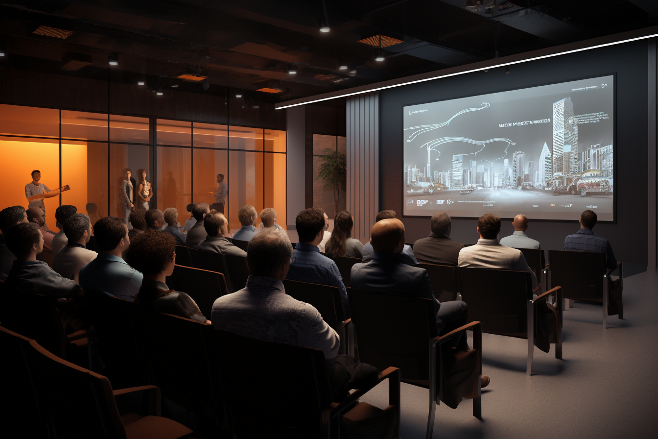 Attendees in Conference Room Engrossed in Educational Lecture