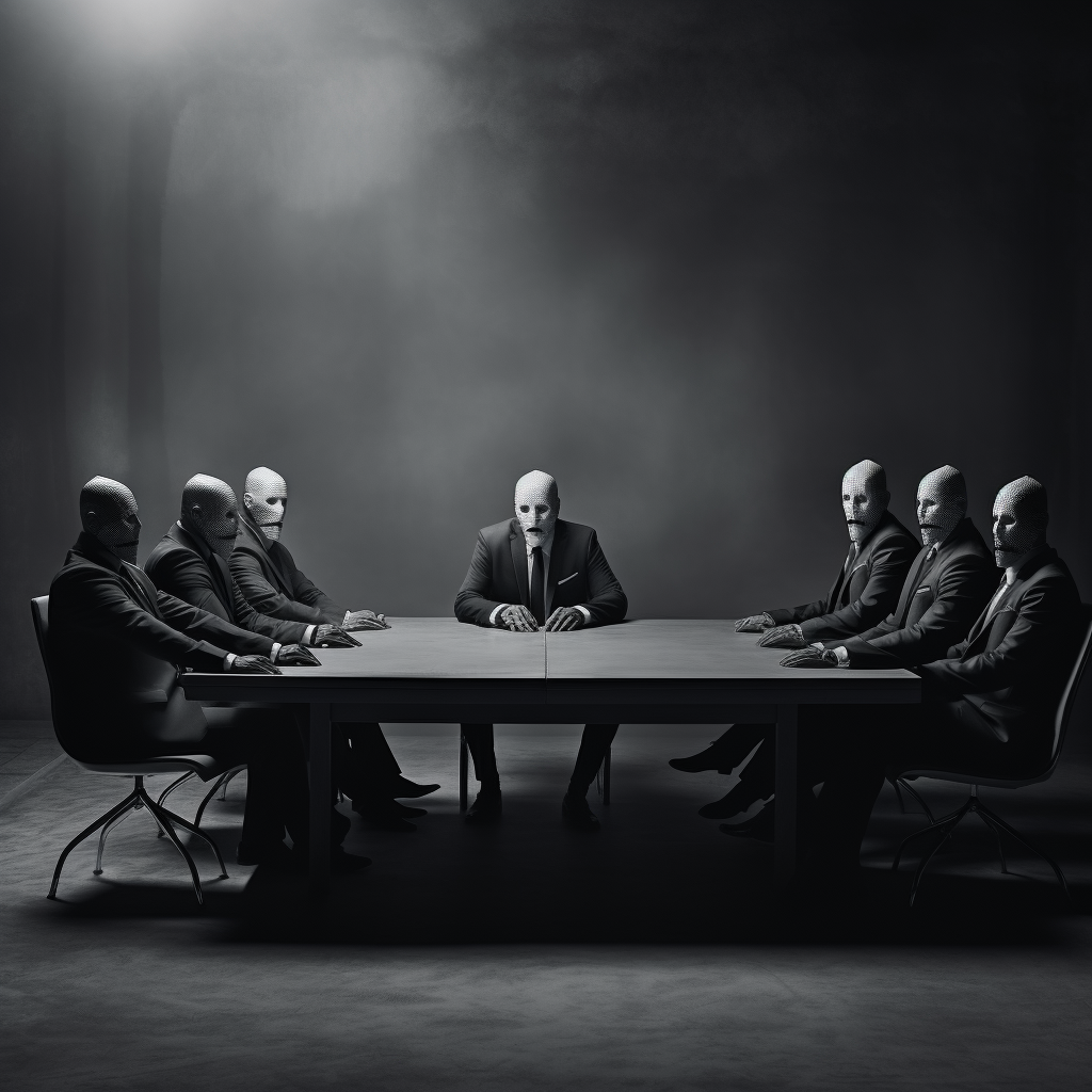 Anonymous business people discussing at conference table