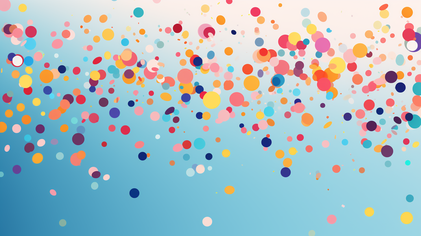 Colorful confetti on white background