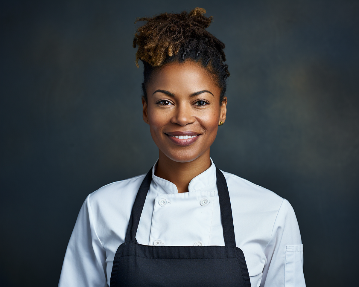 Smiling African American Female Chef