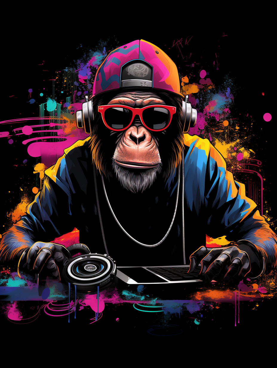 Confident Ape DJ T-shirt Design