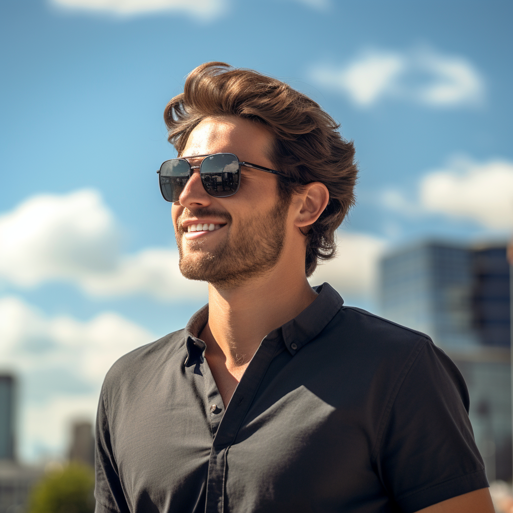 Happy man enjoying sunshine