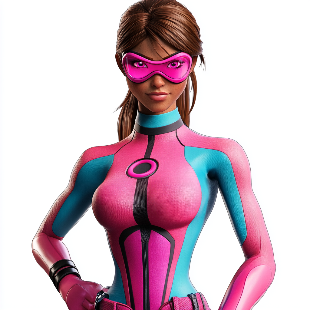 Latina superhero in pink costume