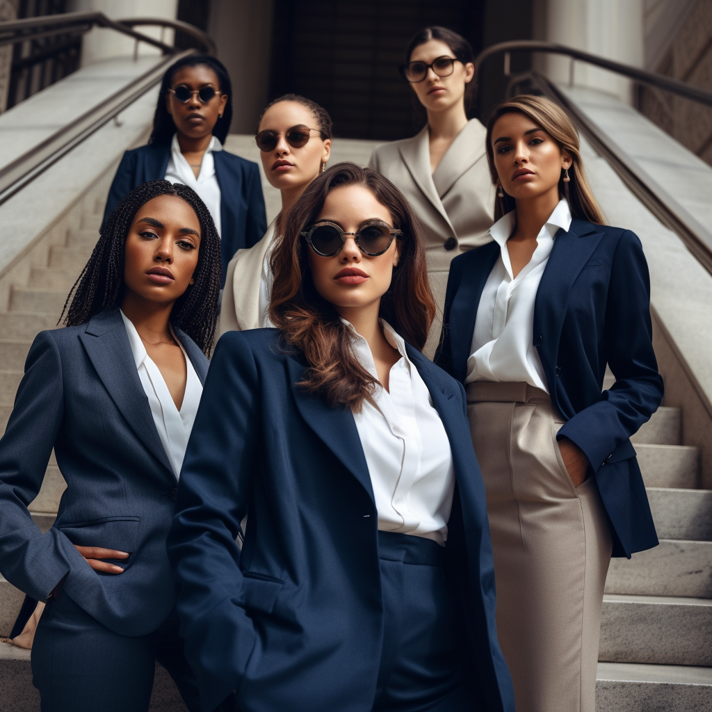 Group of confident businesswomen in stylish attire