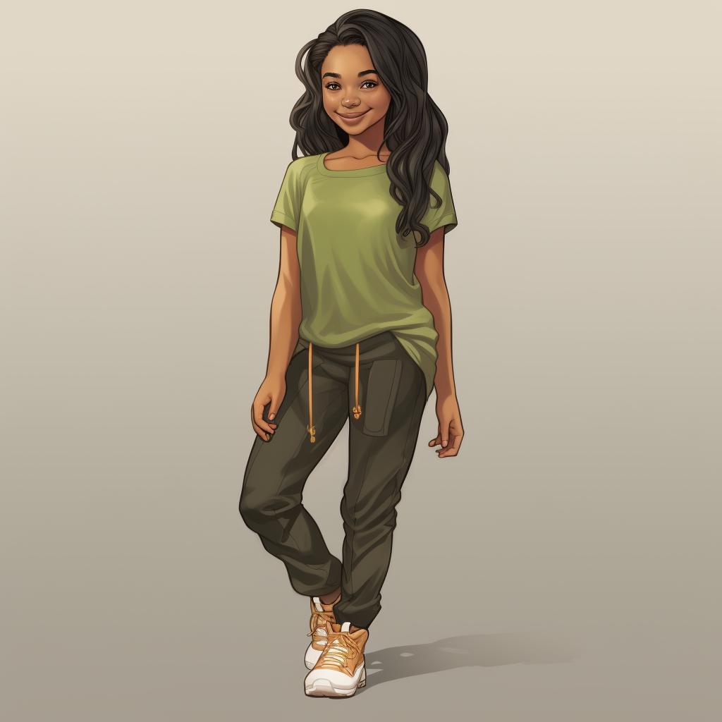 Confident East Indian Girl Cartoon Illustration