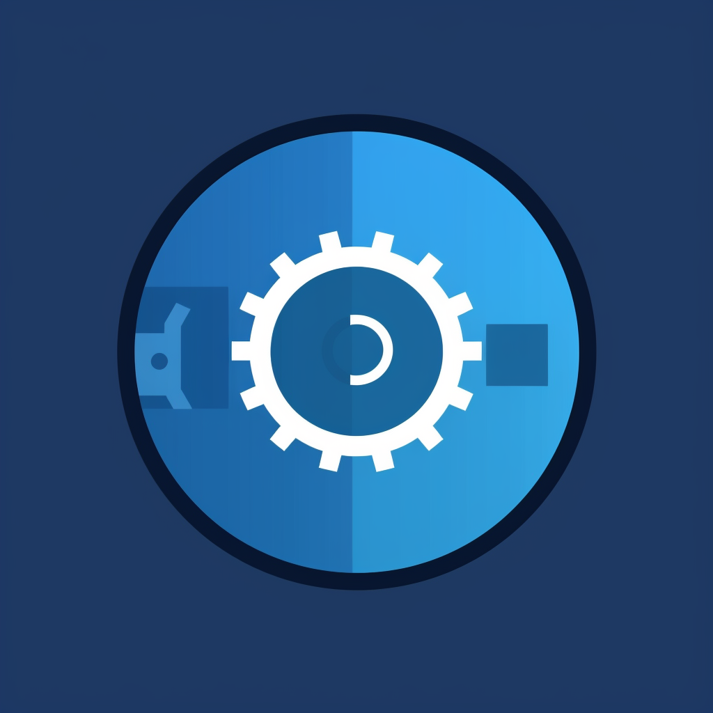 Round blue logo for IT configuration, monitoring, and automation